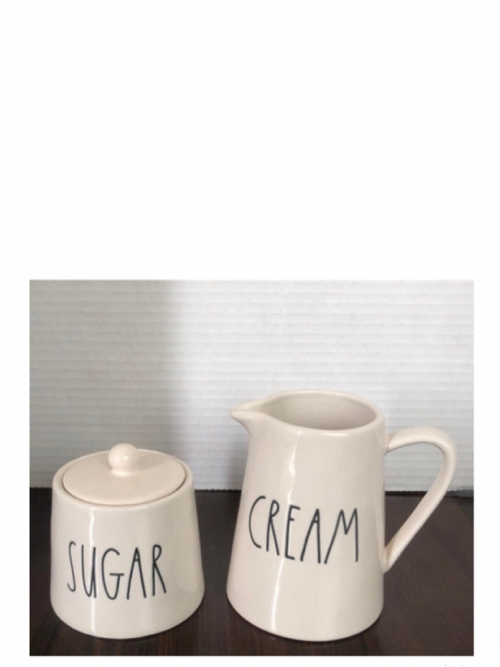NEW Rae Dunn White Ceramic "Sugar" & "Cream" Set
